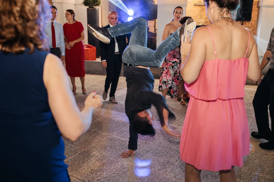 Guests enjoying the wedding dance floor.